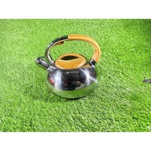 Wolfgang Puck Stainless Steel Stovetop Kettle Wood Handle Whistle Spout